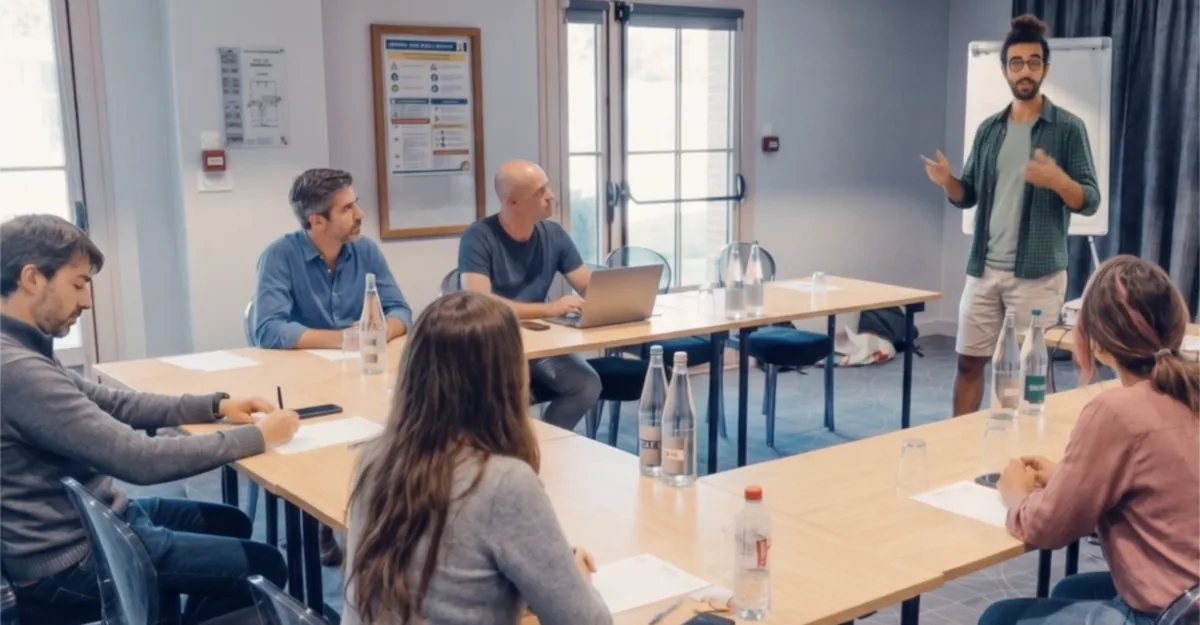 L’équipe présente et partage ses décisions pendant un atelier